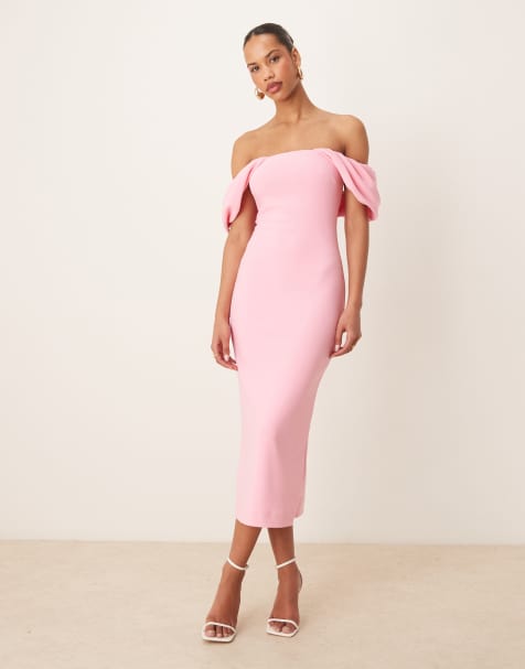 Forever New bubble midaxi dress in pink - view 1