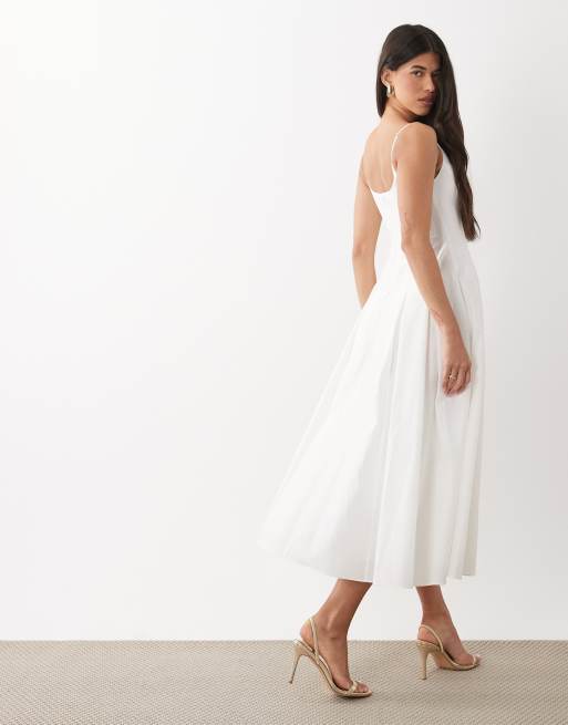 Forever New cami skater godet maxi dress in white, 2 of 4