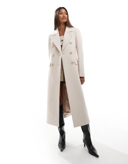 Forever New - Cappotto elegante taglio lungo color crema