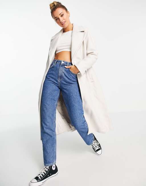 Forever New - Cappotto midi elegante avvolgente con allacciatura color crema