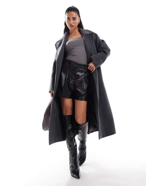 Forever New - Cappotto oversize avvolgente grigio antracite mélange - view 1