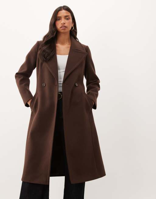 Forever New cappotto strutturato con cintura color cioccolato, 3 di 4