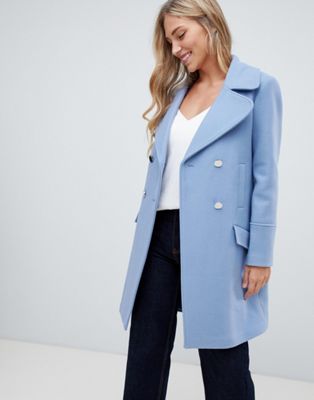 Forever New clean coat in blue | ASOS