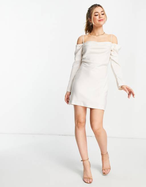 White cold shoulder on sale dress