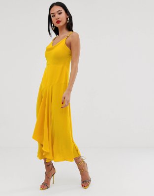 yellow slip dress