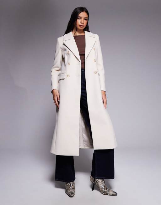 Forever New - Cremefarvet, lang og elegant frakke, 4 af 4