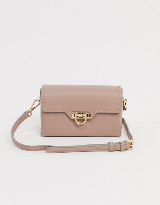 Forever New crossbody bag with hardware detail in blush