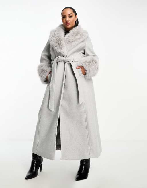 Light grey hotsell fur coat