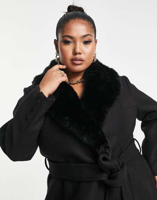 Faux fur deals midi coat