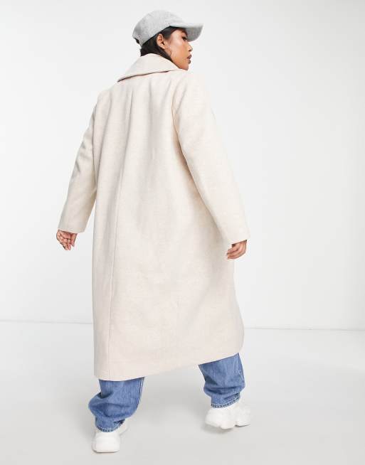 Forever New longline relaxed formal coat in cream