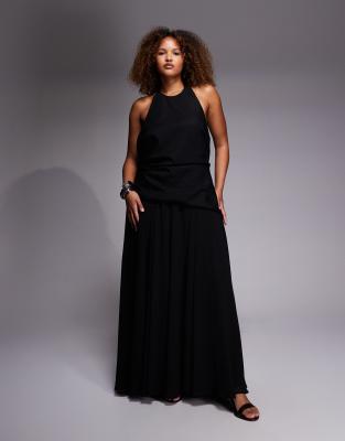 Forever New Curve - Maxikleid in Schwarz mit Godet-Detail