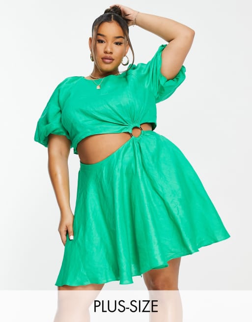 Forever New Curve - Mini-jurk met uitsnijding in groen