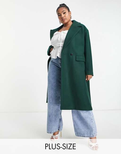Forever New Curve - Nette cocoon-jas in smaragdgroen