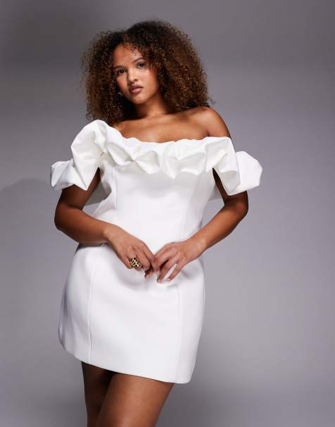 Forever New Curve - Robe de mariée courte à épaules dénudées - Blanc - view 1