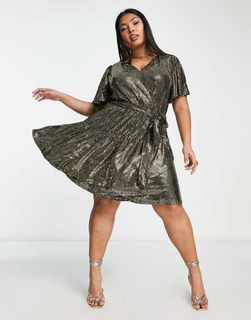 green emerald velvet dress Gold Sequin Elodie Dress, 16 / Gold by Never Fully Dressed AMOUR781 main image 0