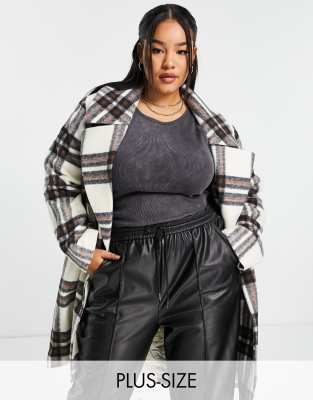 Forever New Curve Forever New Curve smart coat in oversized mono check-Multi