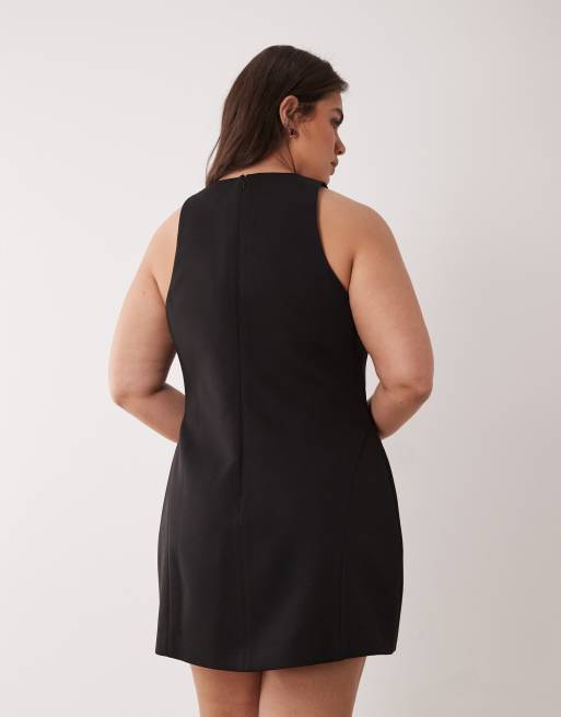 Forever New Curve - Sort skræddersyet minikjole med dyb rund hals, 3 af 4