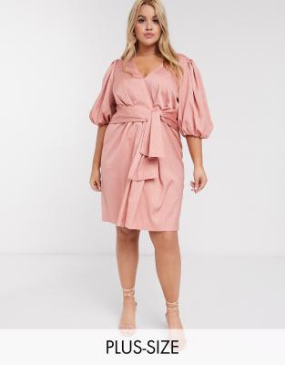 blush plus size dress