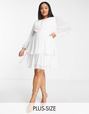 white sheer plus size dress