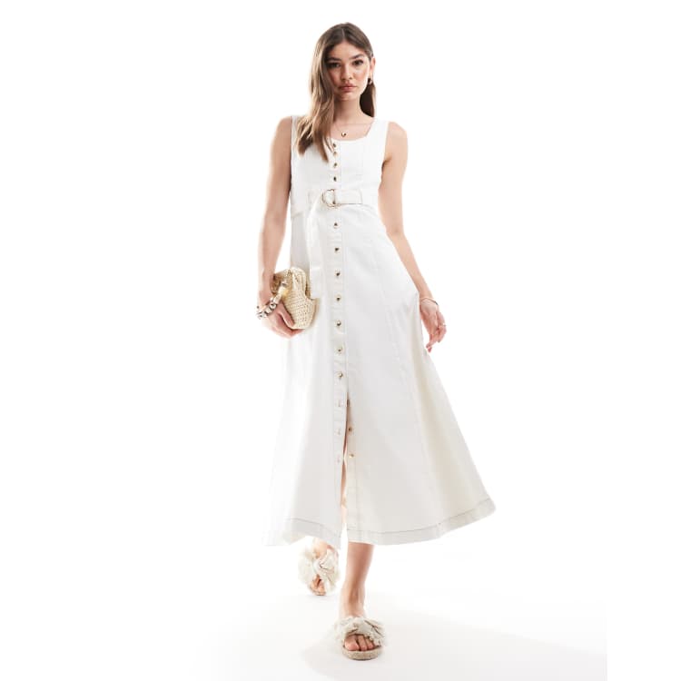 midi white denim dress Buy Mint Velvet White Denim Midi Dress from Next USA
