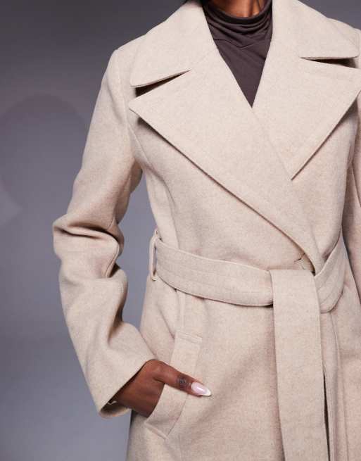 Forever New - Elegant frakke i varm beige med slå-om, 2 af 4