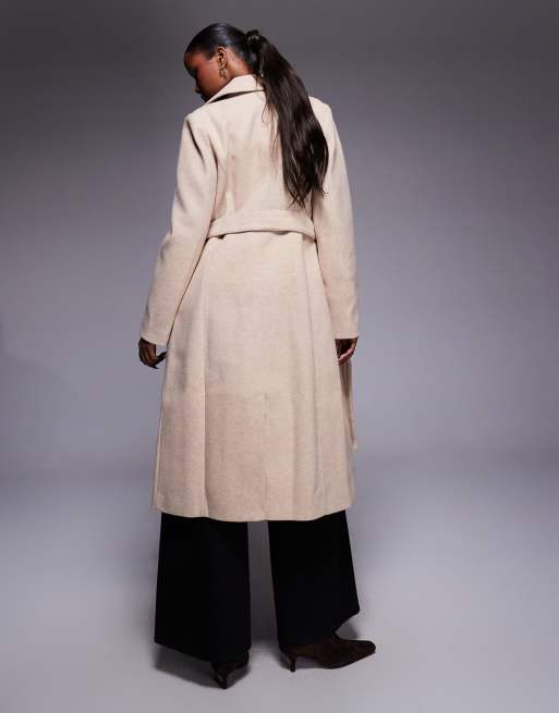 Forever New - Elegant frakke i varm beige med slå-om, 3 af 4