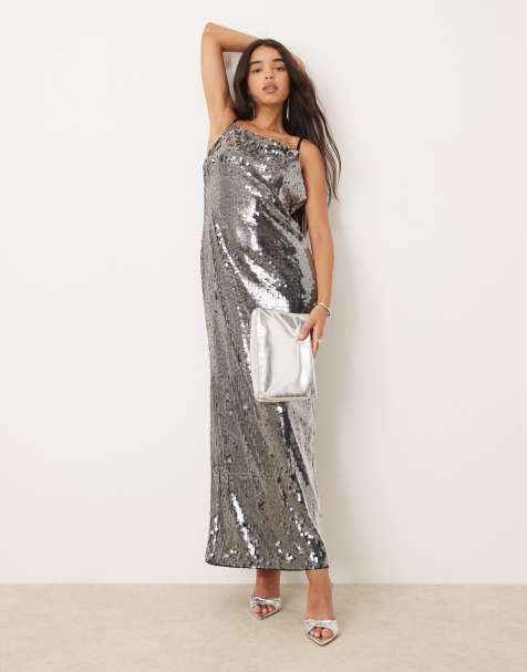 Forever New embellished backless maxi dress in slate grey - view 1