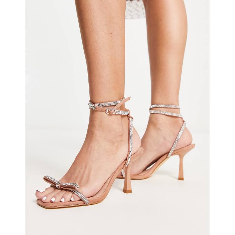 Forever New embellished bow sandals in silver | ASOS