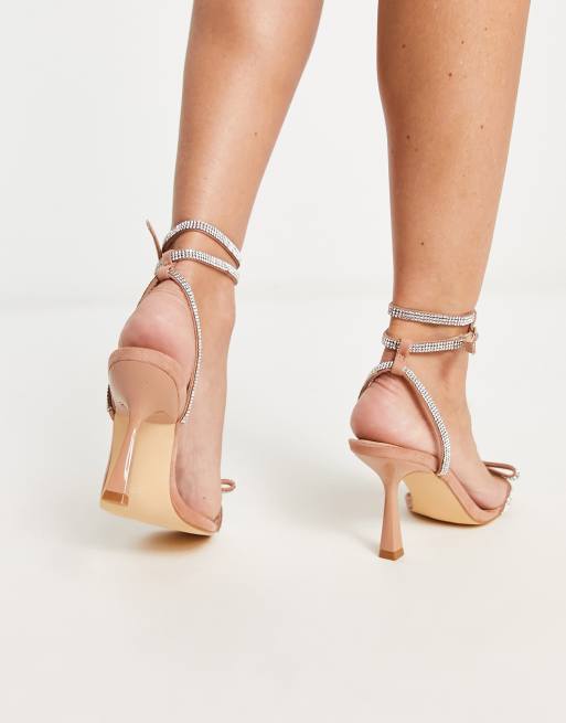 Forever New embellished bow sandals in silver | ASOS