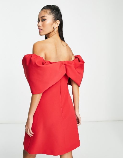 Asos red off the hotsell shoulder dress