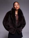 [Forever New] Forever New faux fur coat in chocolate-Brown 8 Chocolate
