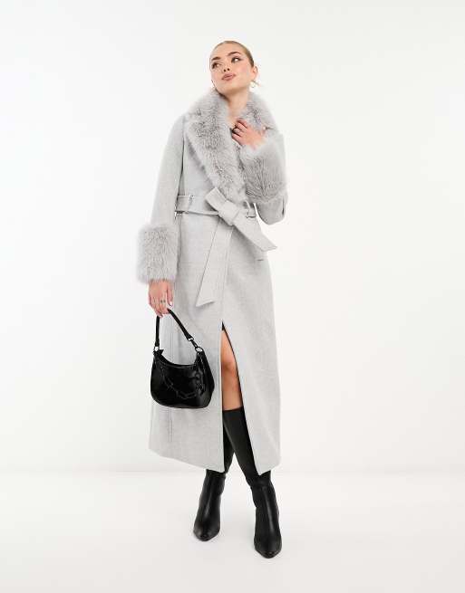 Grey hot sale coat fur