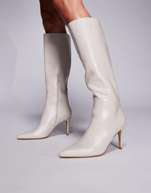 Forever New fitted knee boots in stone, 2 of 4