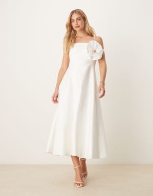 Forever New floral applique midaxi dress in white
