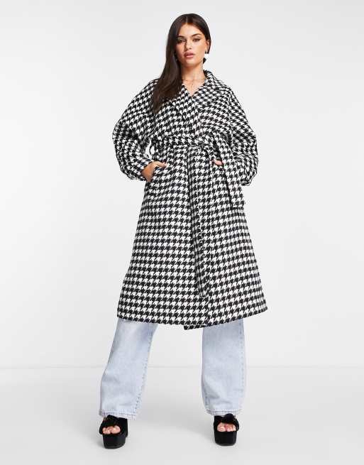 Forever New formal coat in herringbone check ASOS