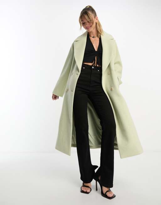 Green wool deals wrap coat