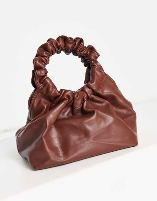Forever New Gia gathered handle pouch bag in chocolate, 4 of 4