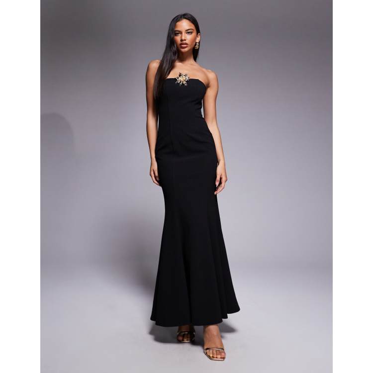 chinese dress ladies Cassiopeia Embellished Fishtail Maxi Dress in White
