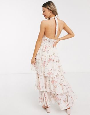 Ever New halter neck maxi dress with split in floral