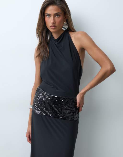 Forever New halterjurk met lovertjes in zwart, 5 van 5