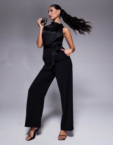 Forever New high neck jumpsuit in black - view 1