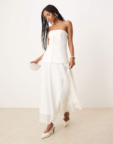 Forever New hook and eye sheer midaxi dress in cream