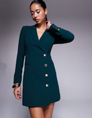 Forever New - Kurzes Blazer-Kleid in Moosgrün