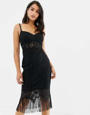 tassle black dress