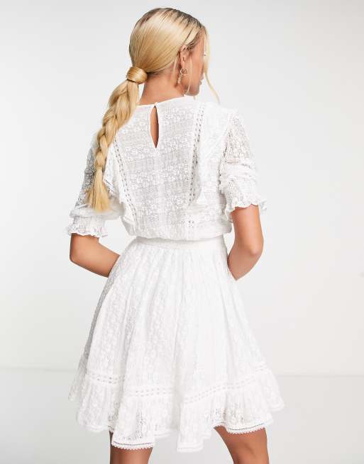 Forever new lace shop frill skater dress