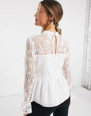 ivory peplum top