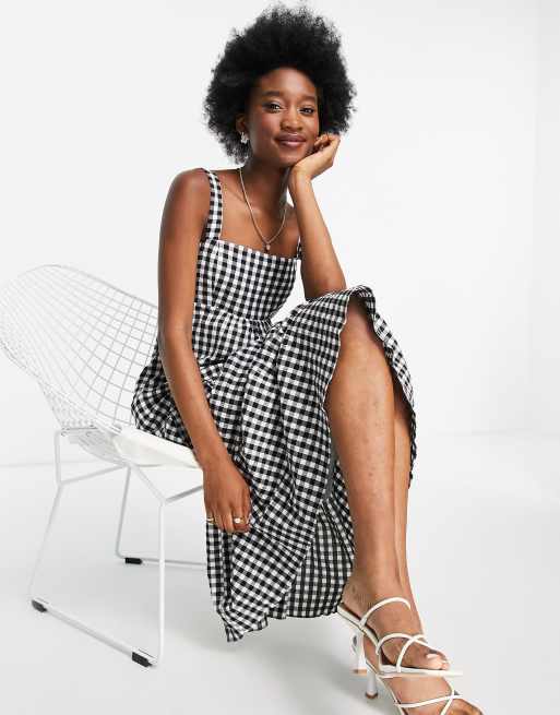 Forever New - Lagdelt smock-midikjole med firkantet hals og gingham-tern, 2 af 4