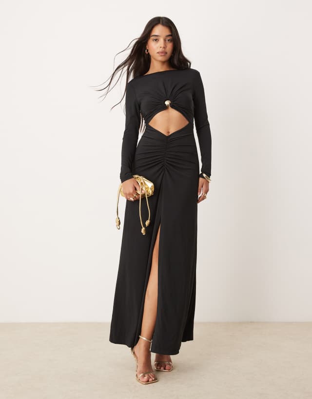 forever new black long sleeve dress Jinny Long-Sleeve Mini Dress in Black - Size 4 to 16