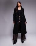[Forever New] Forever New longline smart coat in black 10 Black