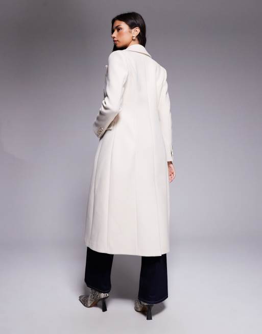 Forever New longline smart coat in cream, 2 of 4